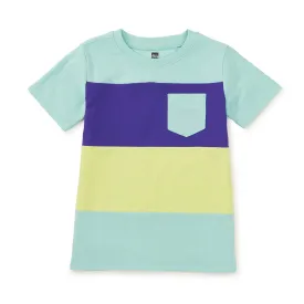 Colorblock Pocket Tee - Canal Blue