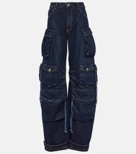 Denim cargo pants Fern THE ATTICO, blue
