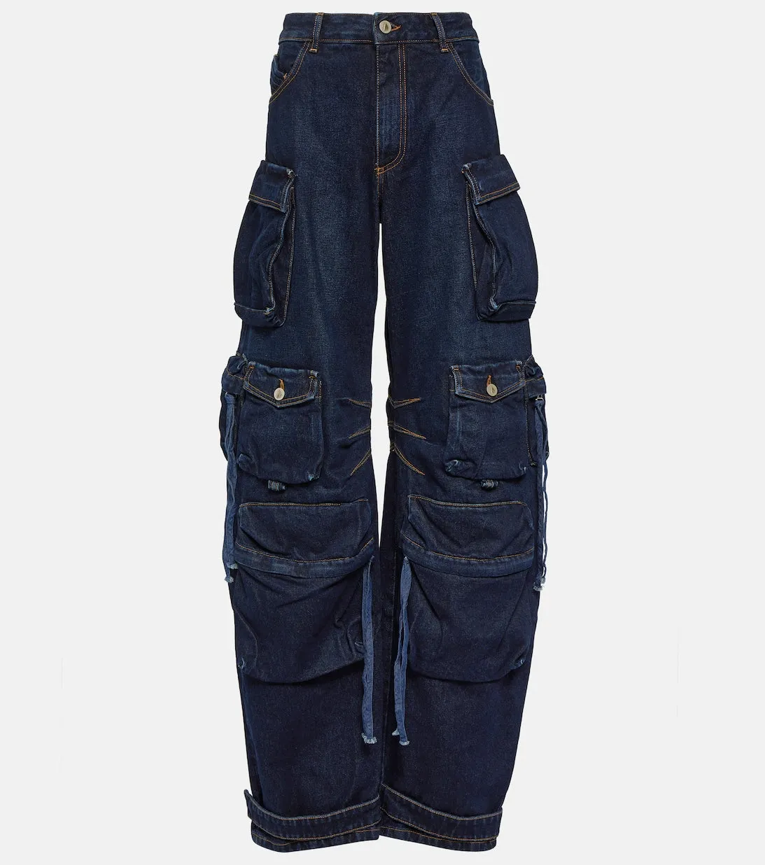 Denim cargo pants Fern THE ATTICO, blue