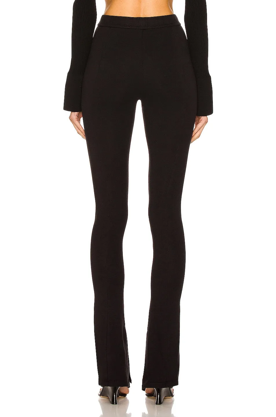 Eb Denim Split Hem Leggings, black
