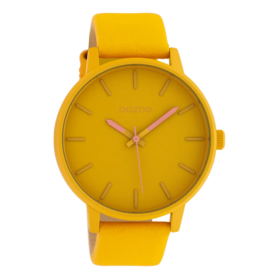 Golden apricot  OOZOO watch with golden apricot  leather strap - C10380