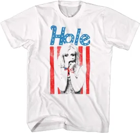 Hole Rock Band Courtney Love Hole Flag Adult Short Sleeve T-Shirt Graphic Tee