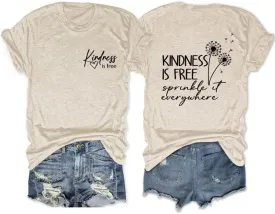 Inspirational Teacher Shirts Women Teacher Kindness Positive Message Tshirt Dandelion Graphic Summer Tee Tops