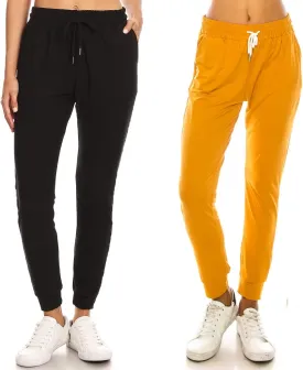 LA12ST Jogger Pants for Women Womens Sweatpants Drawstring Pockets Soft Workout Yoga Lightweight Lounge Pants