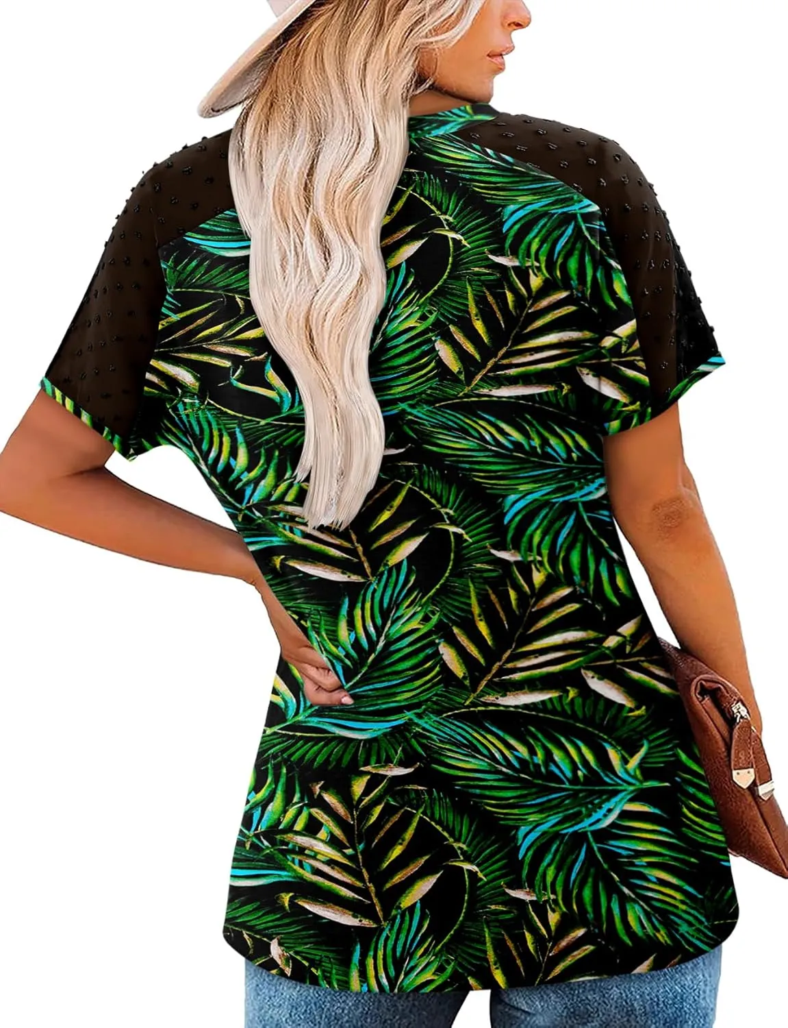 Magritta Women Mesh Sleeves Casual T-Shirts Summer Fashion See Through Blouses Tee S-3XL