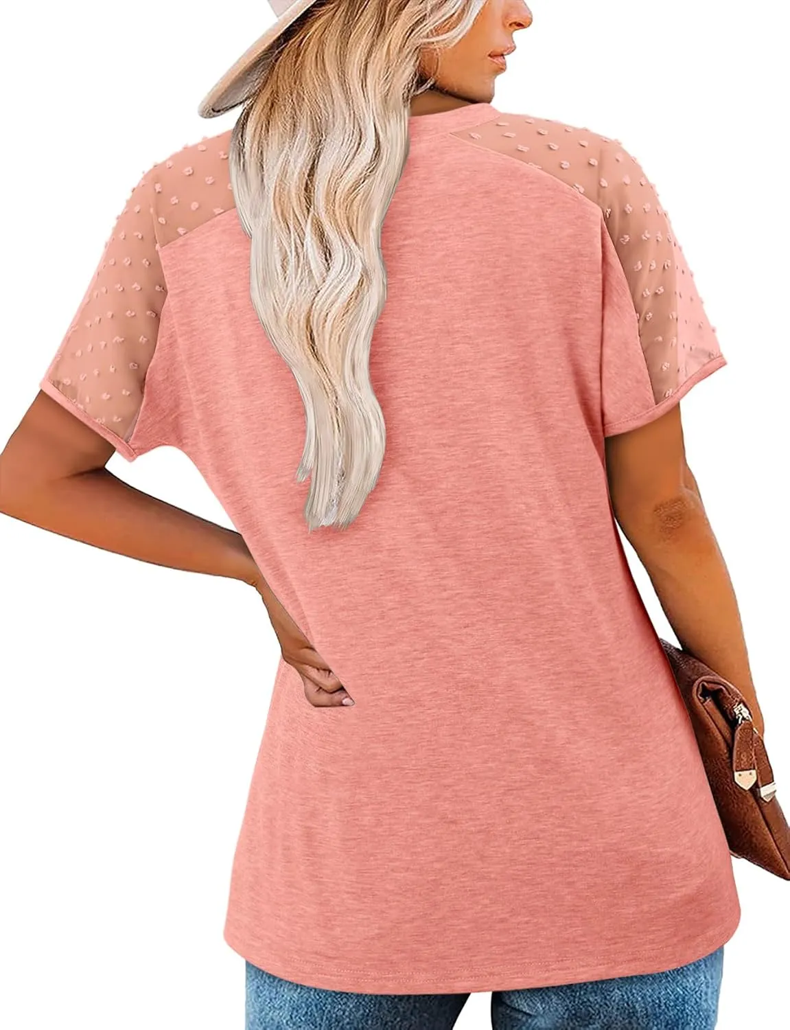 Magritta Women Mesh Sleeves Casual T-Shirts Summer Fashion See Through Blouses Tee S-3XL