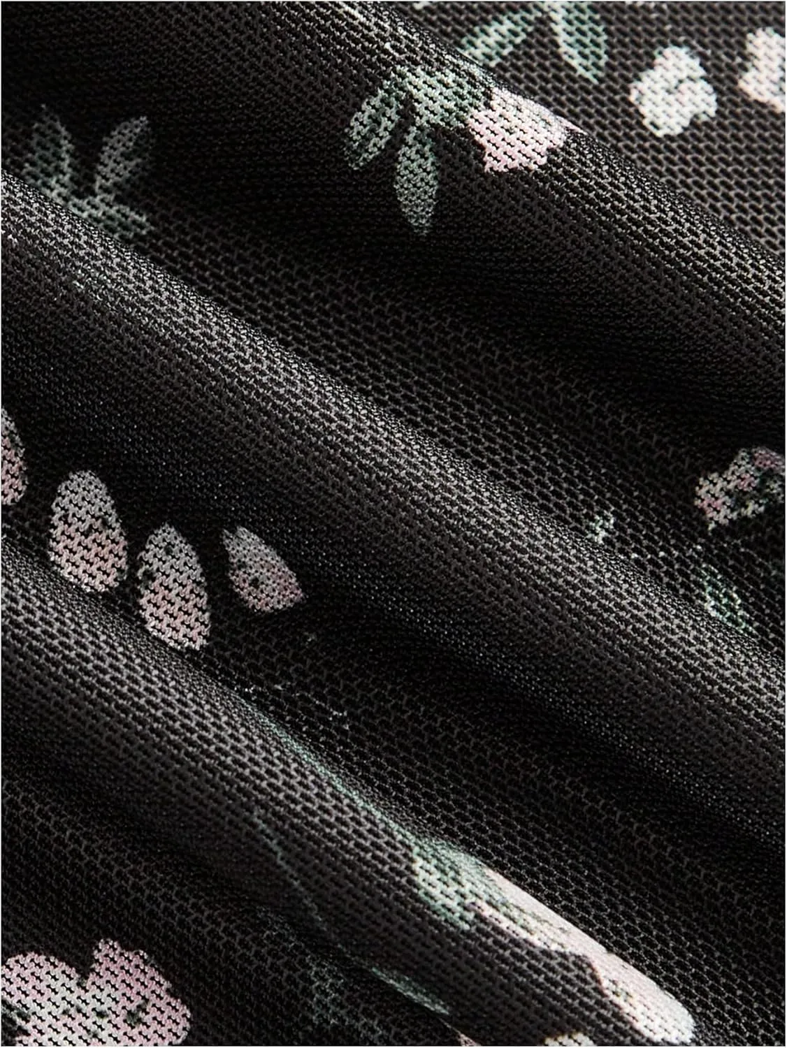 MakeMeChic Women's Plus Size Floral Print Lettuce Trim Mesh Sheer Casual Bodycon Long Skirts