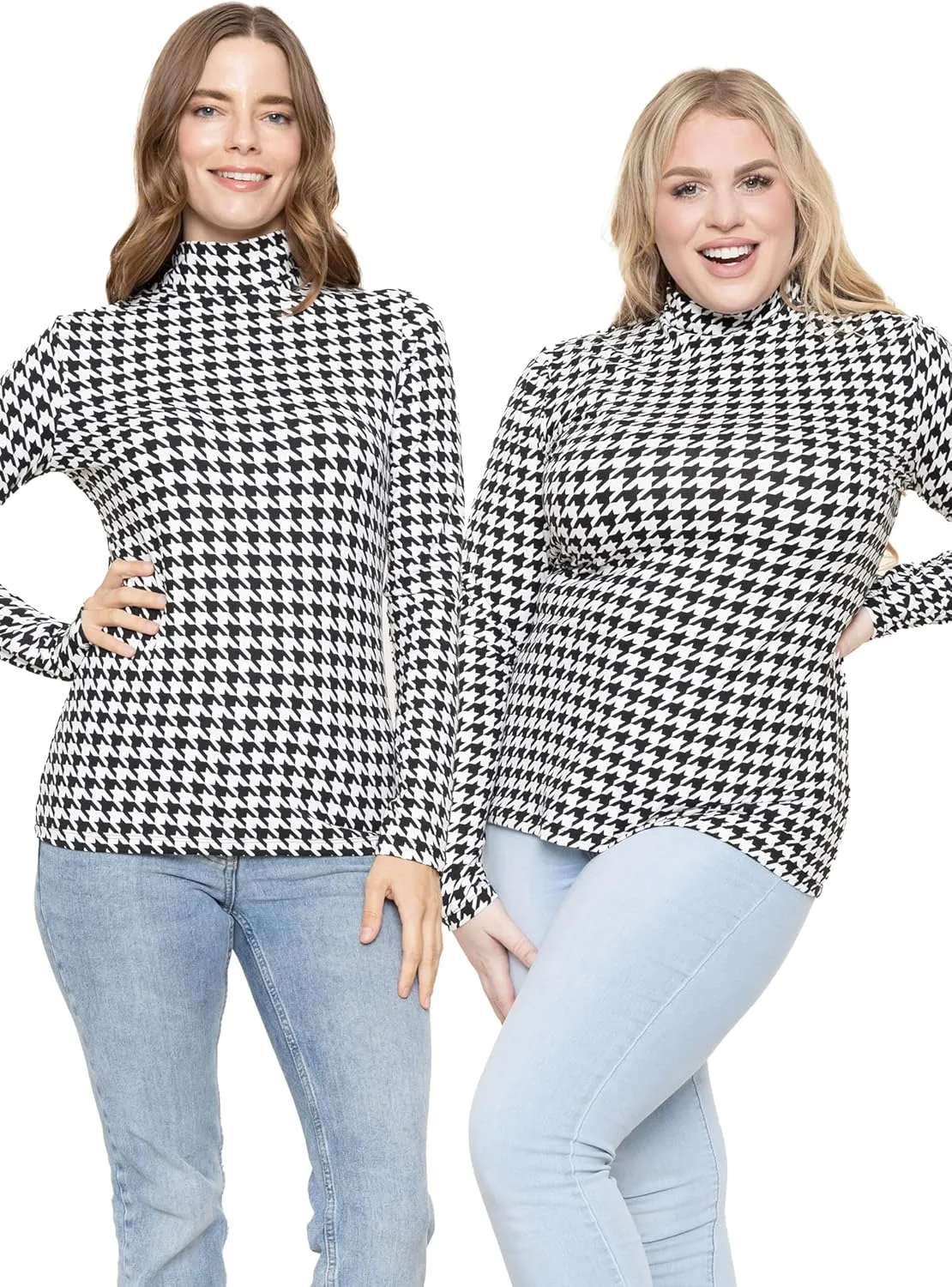 STRETCH IS COMFORT Women's and Plus Oh So Soft Long Sleeve Mock Turtleneck Top Regular and Relaxed Fit Everyday Wear XS-5XL