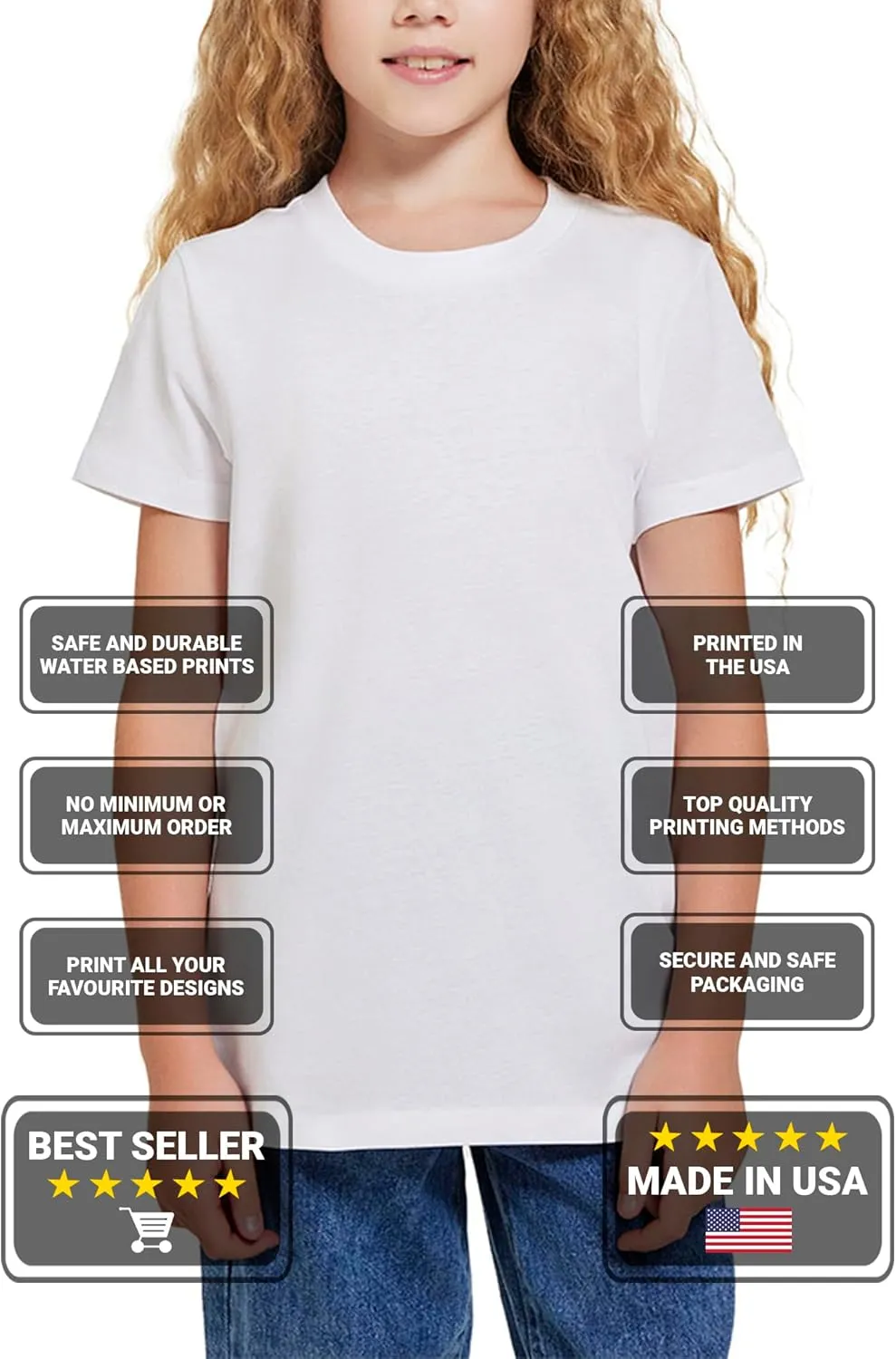 SupaSoft Apparel Kids Personalized Shirt for Boys Girls Youth Custom Tshits 6 to 18 Age Add Your Text Photo Tee