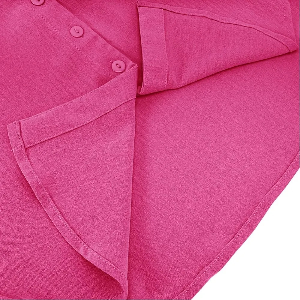 ZC&GF Women's V Neck Short Sleeve Button Down Shirts Casual Chiffon Blouses Tops